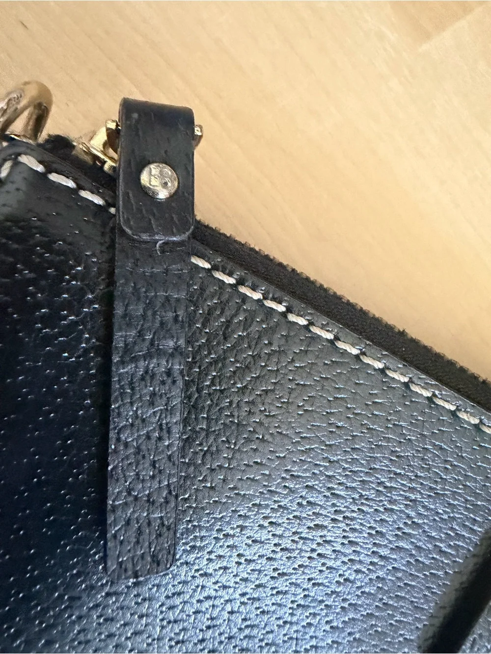 kate spade Black Leather Chain-Handle Wristlet